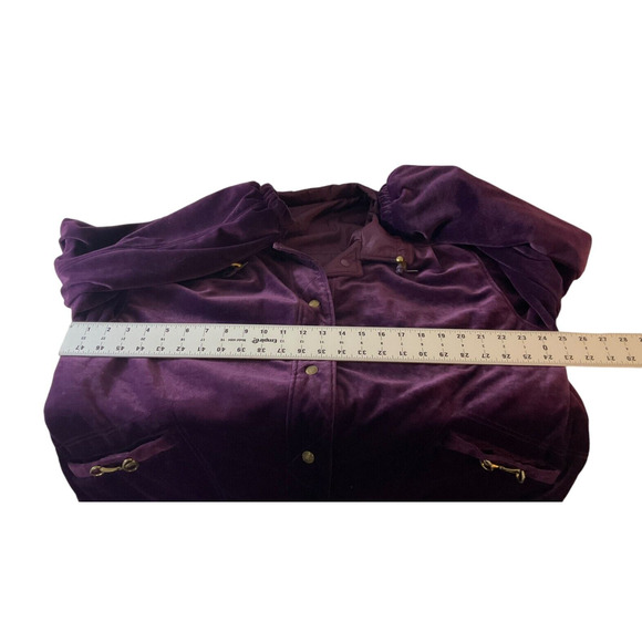 Current Seen Women's Large Purple Jacket Reversible Double Sided Velvet Feel - Picture 4 of 7